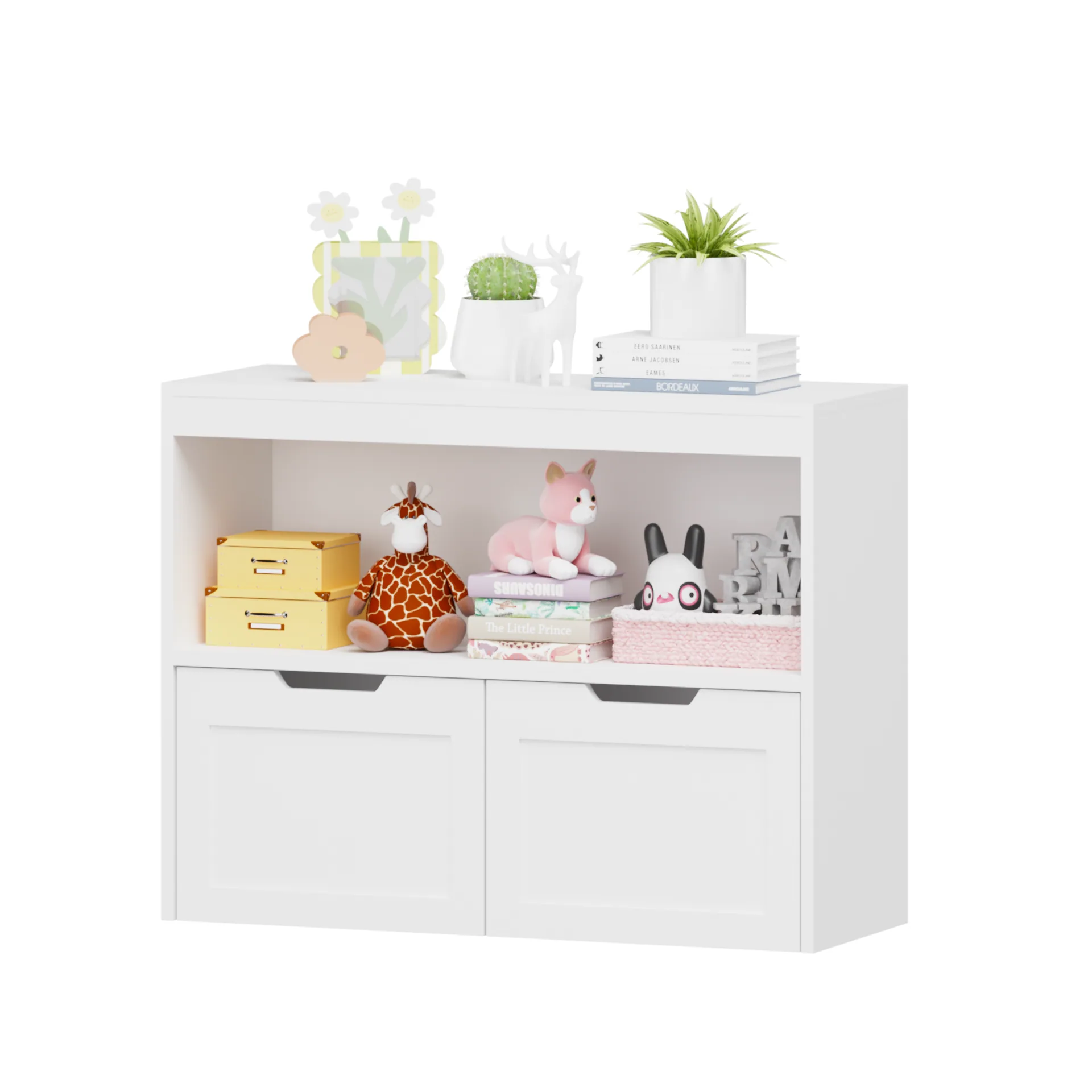 Book Organizer, Toy Storage Cabinet Organizer, White — detail 5
