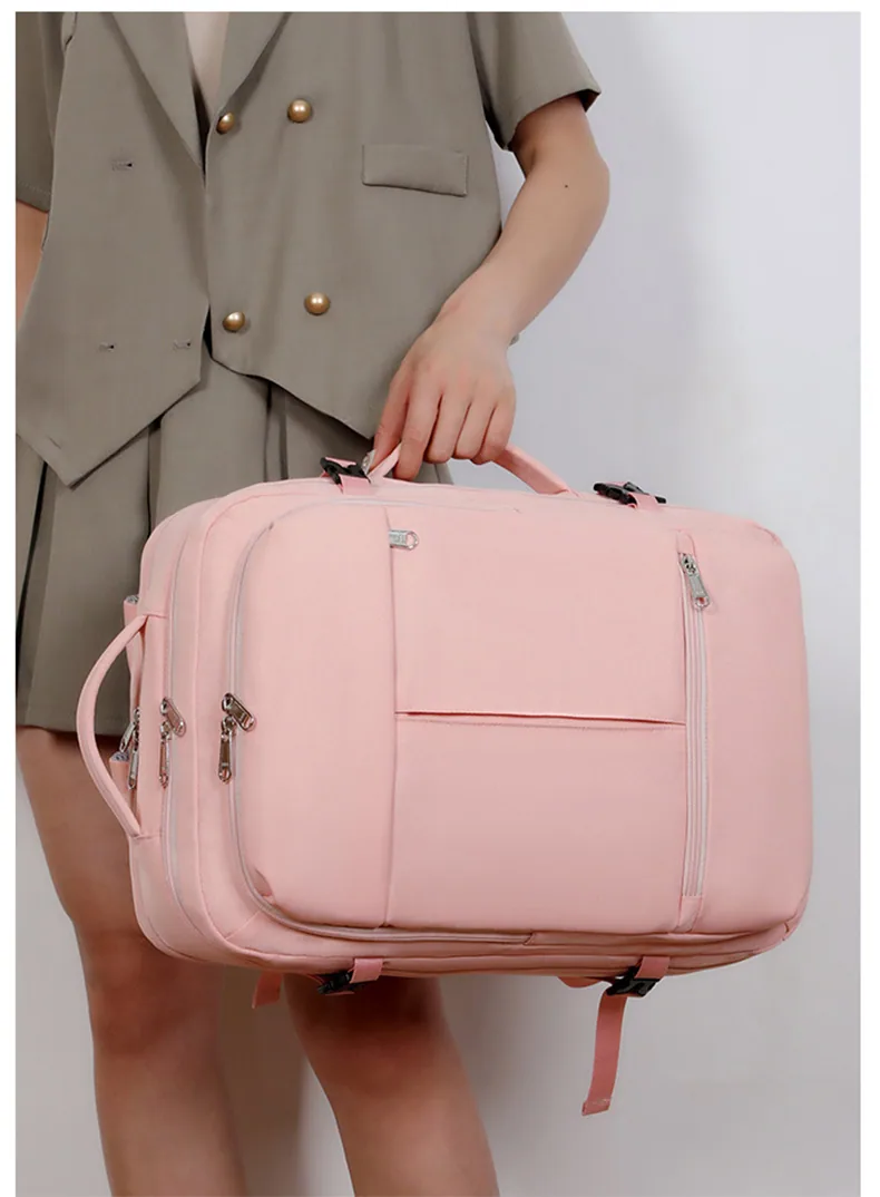 Large Capacity Backpack For Women Men Multiple Pockets And Zippers Versatile Computer Bags Business Travel Backpack — detail 4