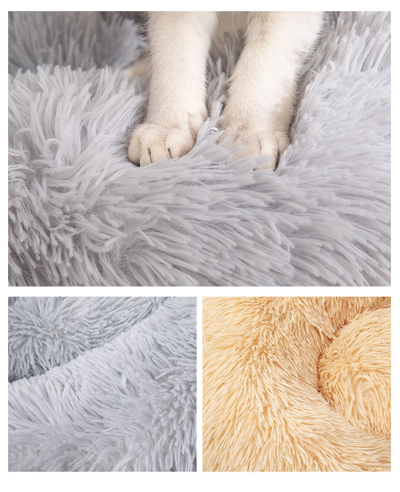 Round Long Hairy Autumn And Winter Nest Pad Cat Mattress — detail 4