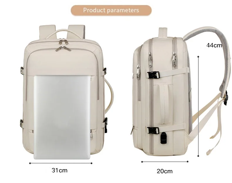 Large Capacity Backpack For Women Men Multiple Pockets And Zippers Versatile Computer Bags Business Travel Backpack — detail 1