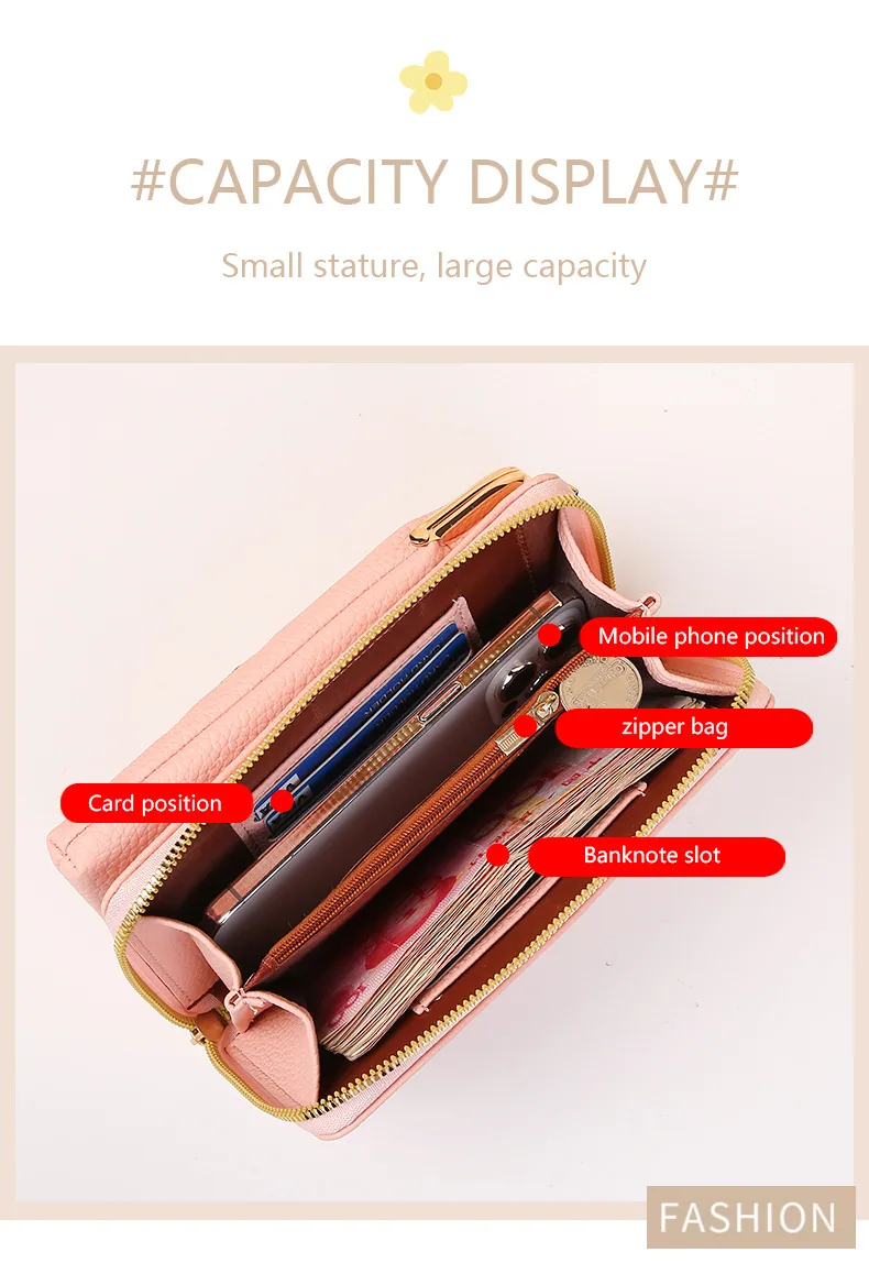 Flower Embroidery Phone Bag With Lock Buckle Outdoor Long Wallet Fashion Shoulder And Crossbody Bags — detail 6