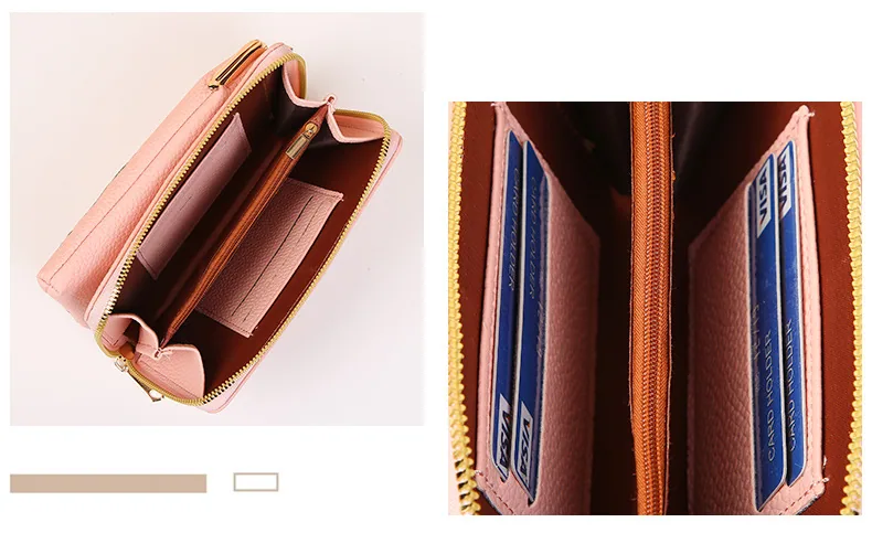 Flower Embroidery Phone Bag With Lock Buckle Outdoor Long Wallet Fashion Shoulder And Crossbody Bags — detail 3