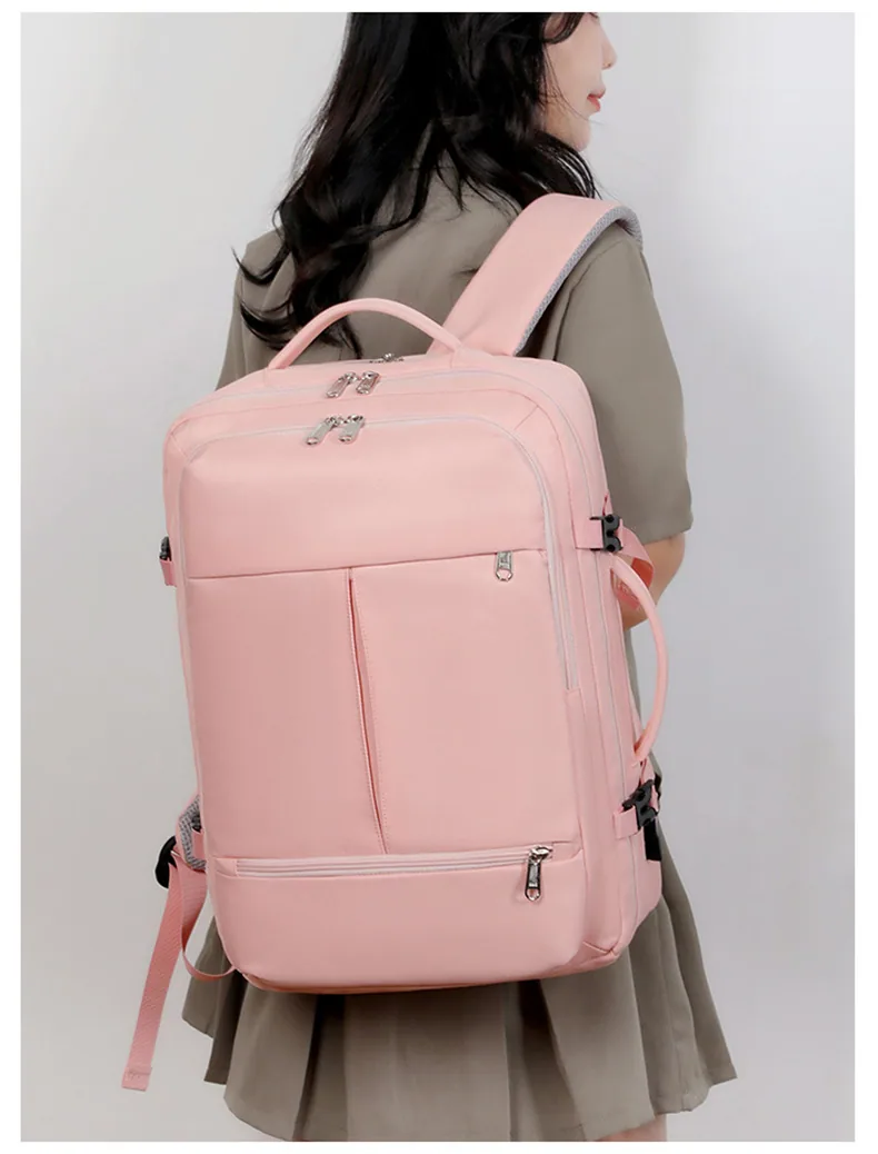 Large Capacity Backpack For Women Men Multiple Pockets And Zippers Versatile Computer Bags Business Travel Backpack — detail 3