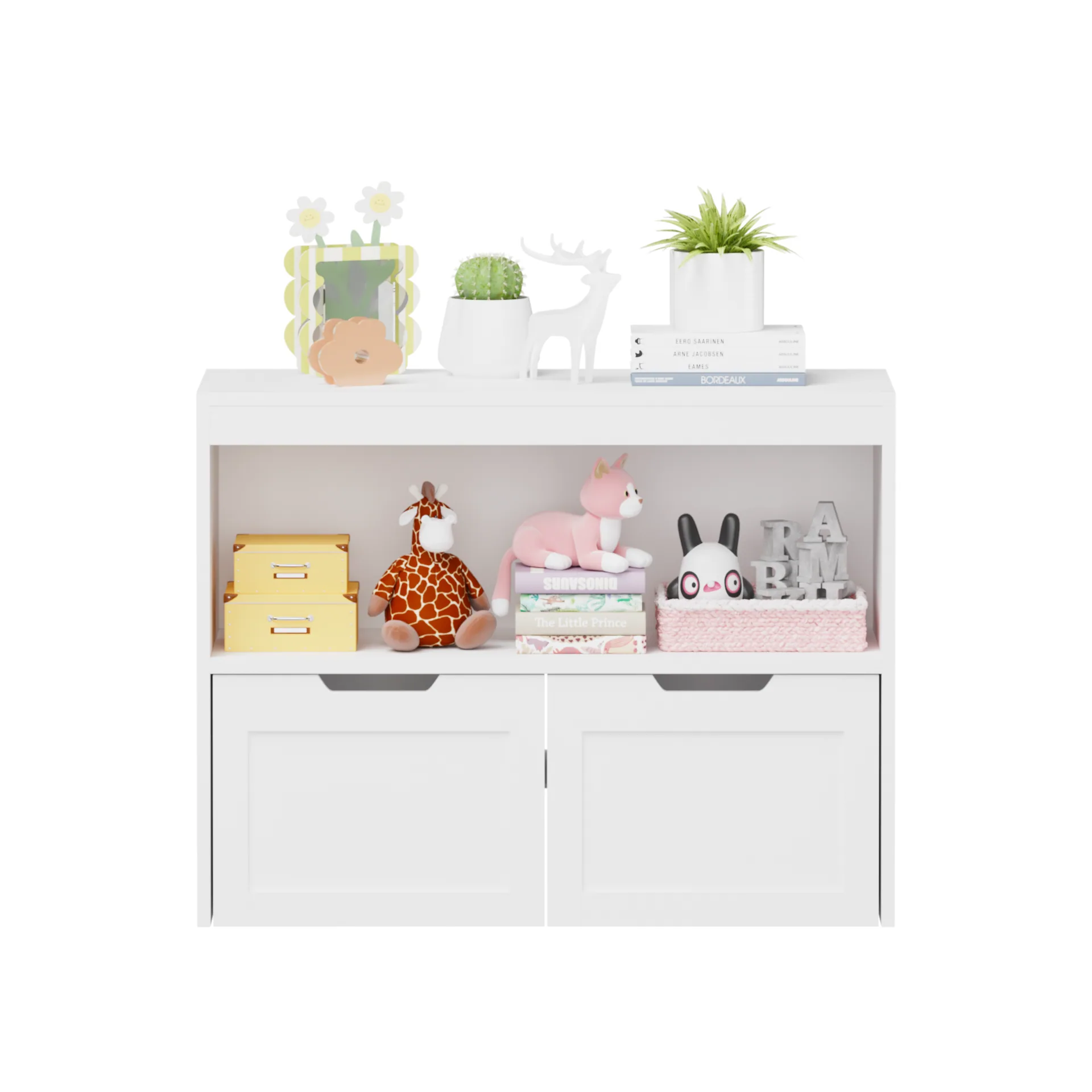 Book Organizer, Toy Storage Cabinet Organizer, White — detail 6