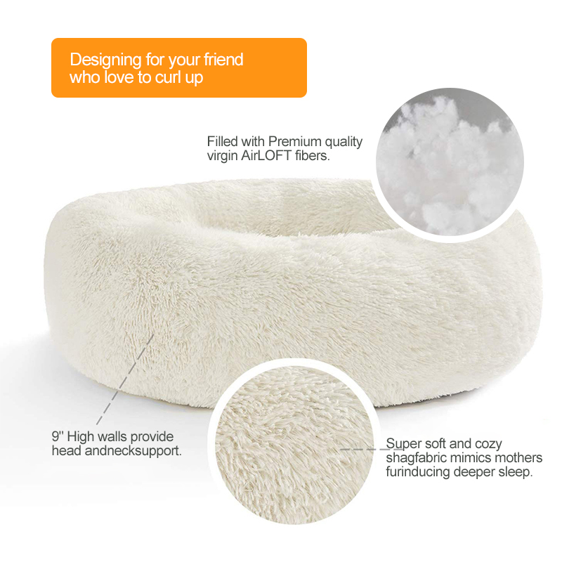 Round Long Hairy Autumn And Winter Nest Pad Cat Mattress — detail 1