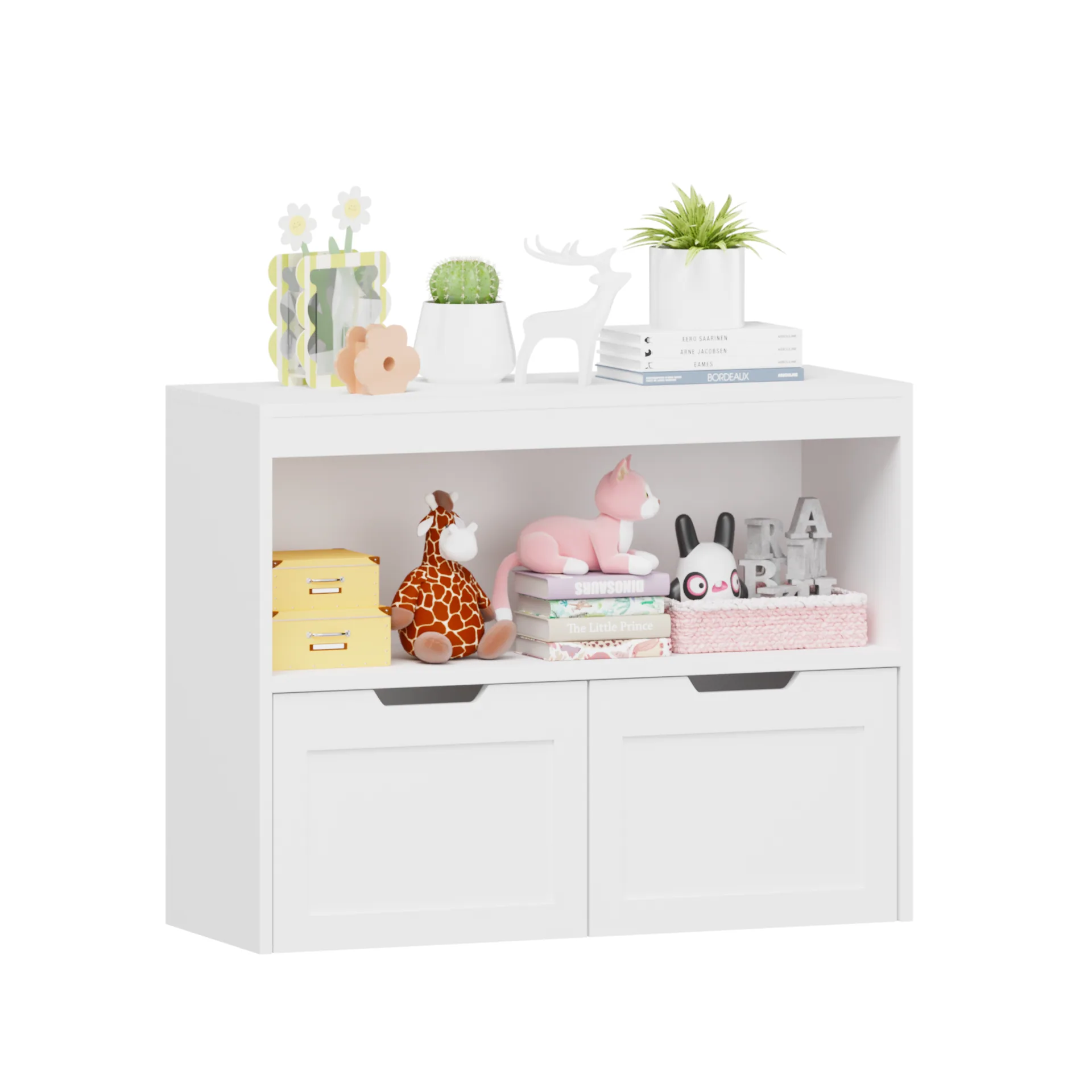 Book Organizer, Toy Storage Cabinet Organizer, White — detail 7