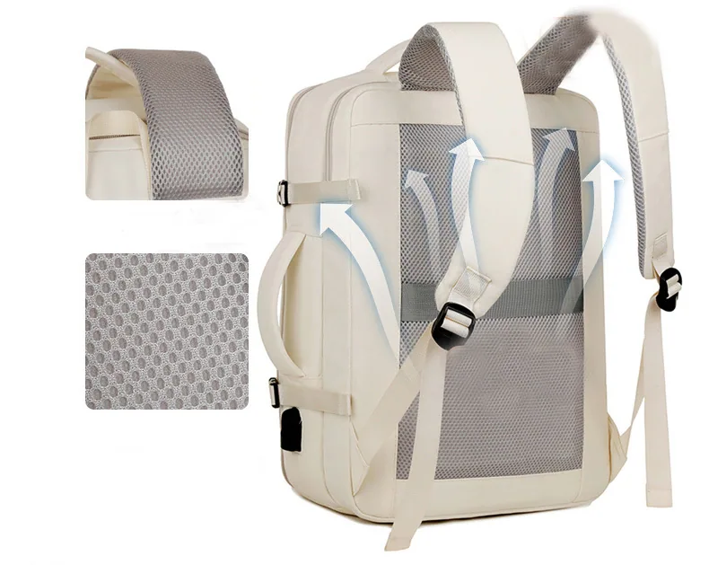 Large Capacity Backpack For Women Men Multiple Pockets And Zippers Versatile Computer Bags Business Travel Backpack — detail 9