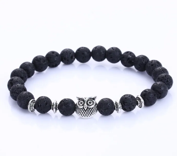 Natural Stone Owl Head Yoga Bracelet — detail 7