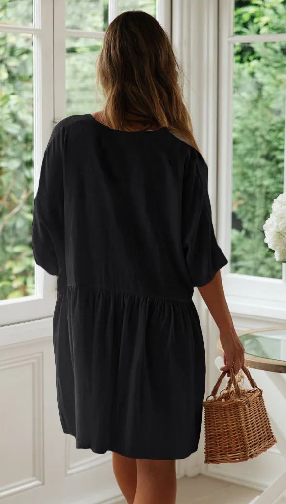 Beach Bikini Blouse Loose Button Vacation Skirt — detail 10